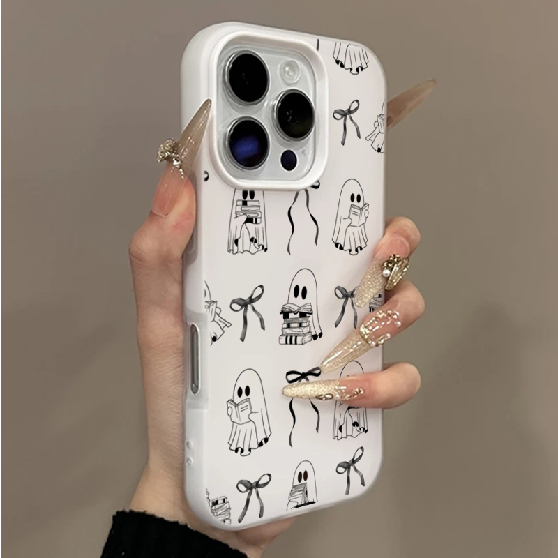 Apple Iphone 15 Pro Max - Cute Halloween Book Ghost Bow Phone