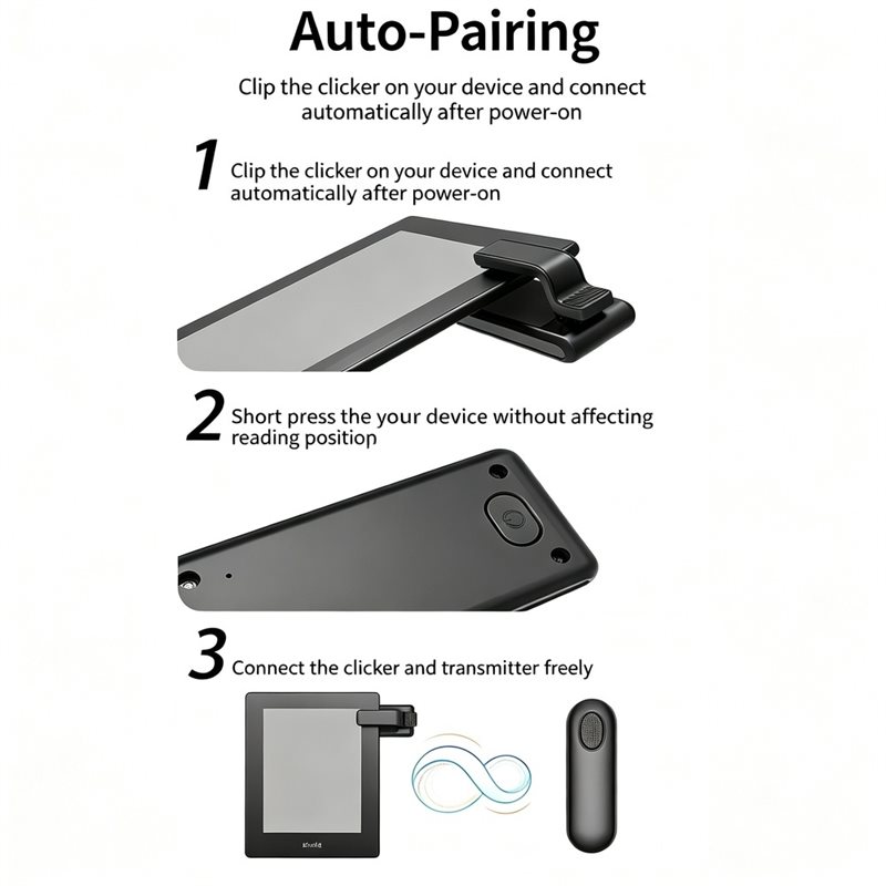 DTB7 Clip-on Bluetooth Page Tu - Tablet Accessories For Reading 评论和价格