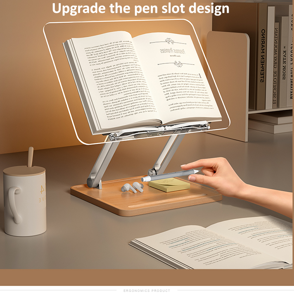 Wooden Reading Stand with Ligh - Tablet Accessories For Reading 评论和价格