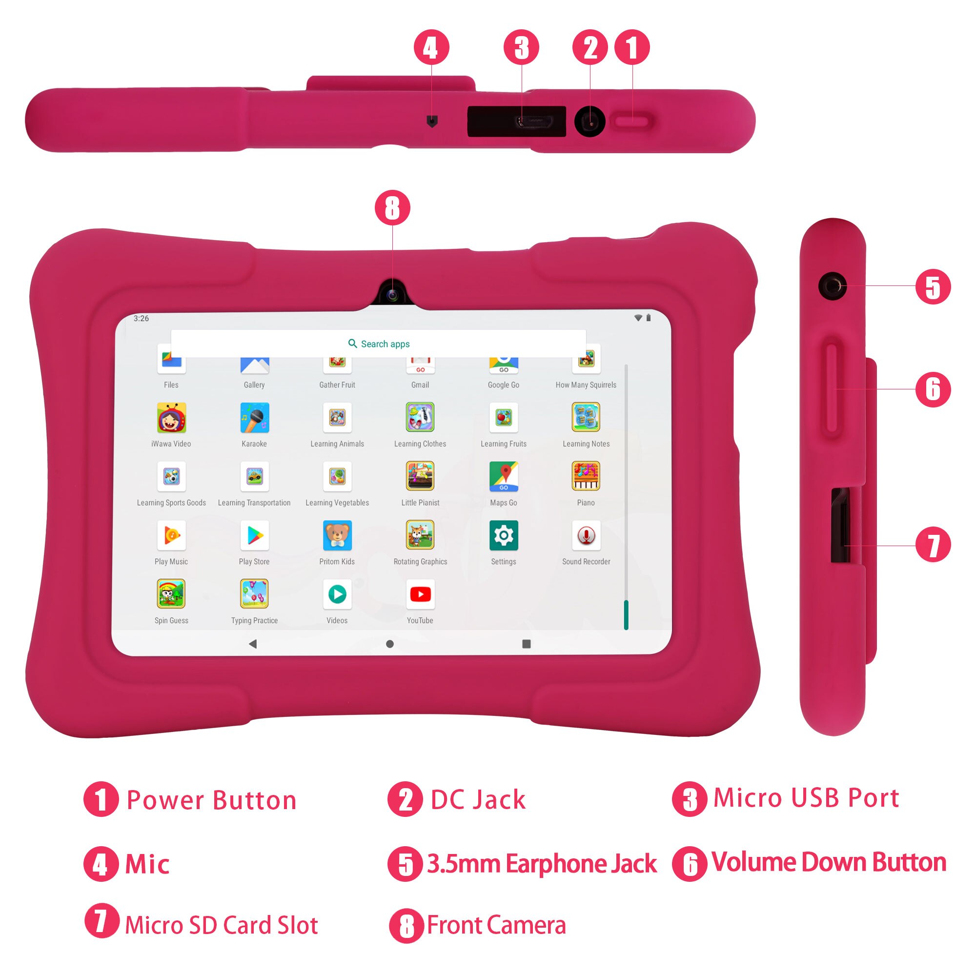 PRITOM 7 Inch Kids Tablet Quad - Kids Tablet With Accessories 评论和价格